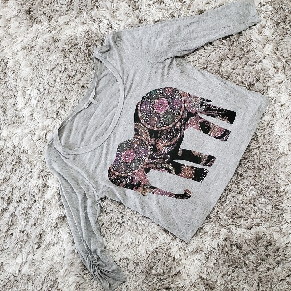 Elephant Graphic Crop Top Tee